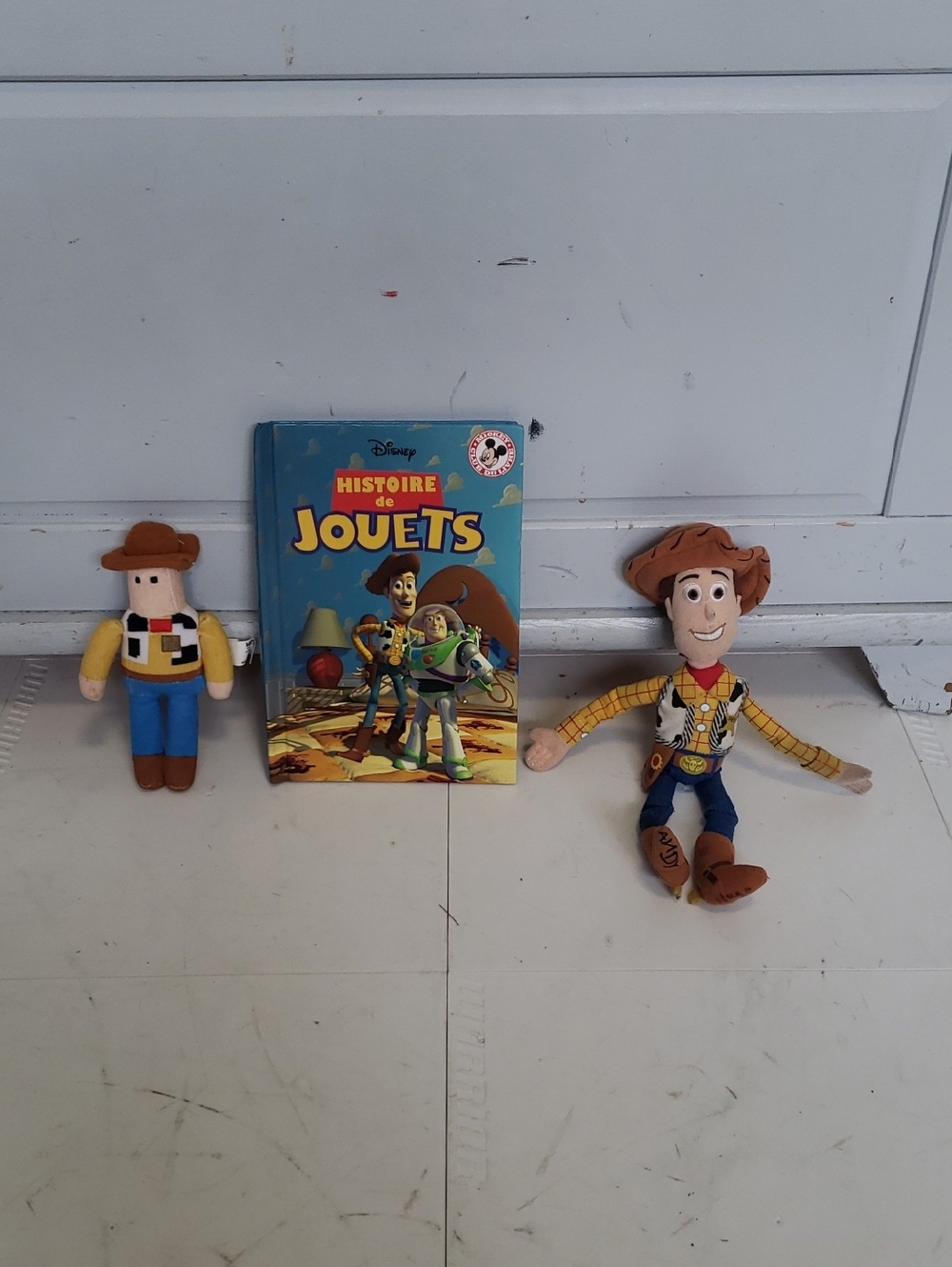 Disney Toy Story Woody Plush Doll Bundle Set French Book Cowboy Toy Stuffie